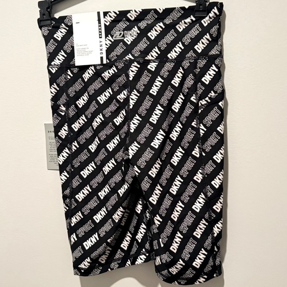 DKNY Sport Womens Logo Print High Waist Active Yoga Bike Shorts - Picture 13 of 16